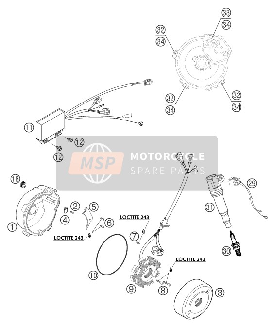 KTM 660 SMS Europe 2004 Ignition System for a 2004 KTM 660 SMS Europe