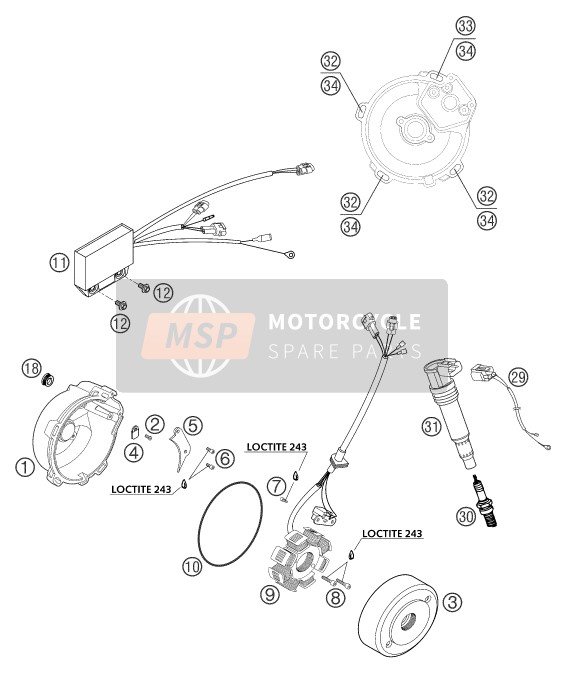 KTM 660 SMS Europe 2004 Système de mise à feu pour un 2004 KTM 660 SMS Europe