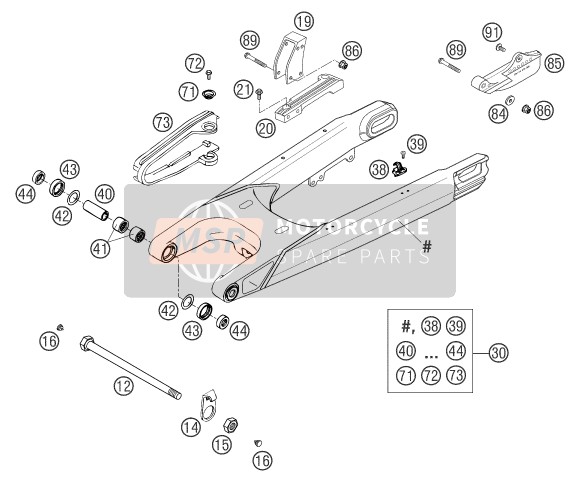 KTM 660 SMS Europe 2004 Swing Arm for a 2004 KTM 660 SMS Europe