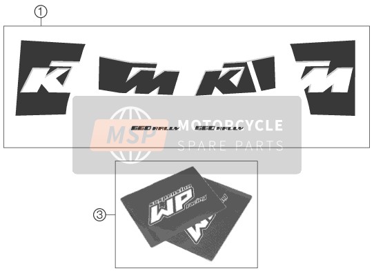 KTM 660 RALLY FACTORY REPLICA Europe 2007 Decal for a 2007 KTM 660 RALLY FACTORY REPLICA Europe