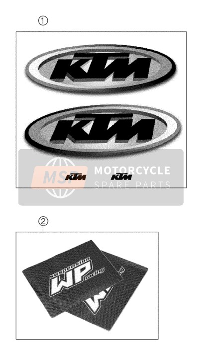 KTM 660 RALLYE Europe 2002 Decalcomania per un 2002 KTM 660 RALLYE Europe