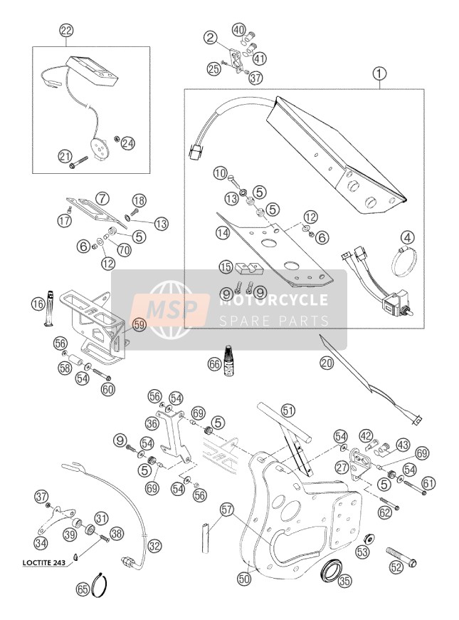 KTM 660 RALLYE Europe 2002 Instruments / Système de verrouillage pour un 2002 KTM 660 RALLYE Europe