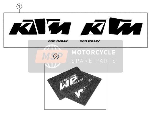 KTM 660 RALLYE FACTORY REPL. Europe 2003 Decal for a 2003 KTM 660 RALLYE FACTORY REPL. Europe