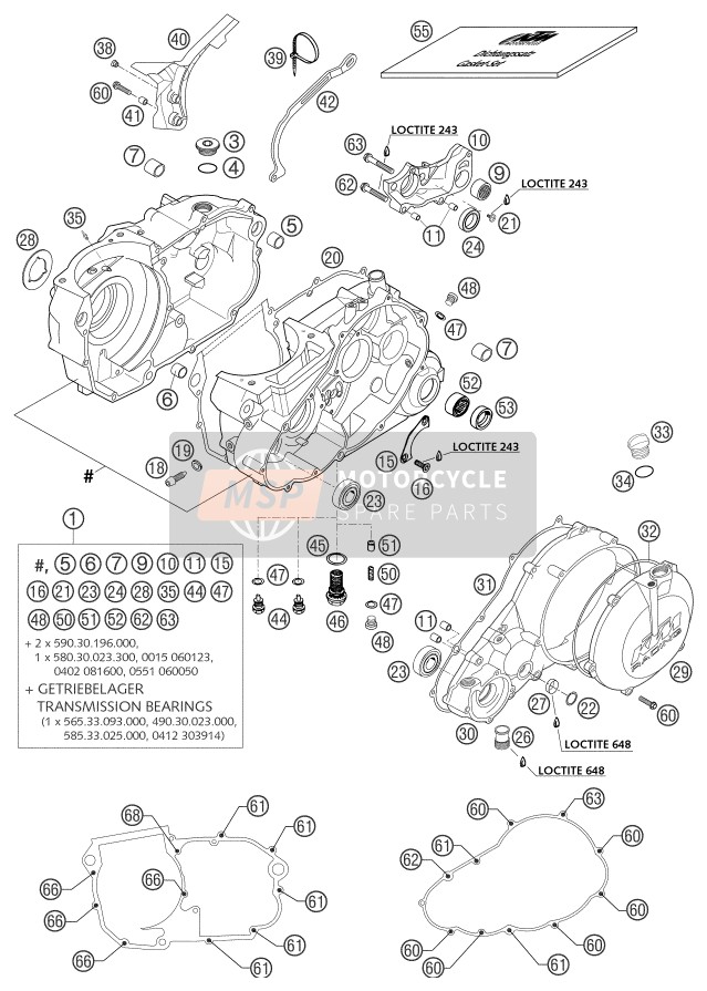 KTM 660 RALLYE FACTORY REPL. Europe 2003 Boîtier moteur pour un 2003 KTM 660 RALLYE FACTORY REPL. Europe