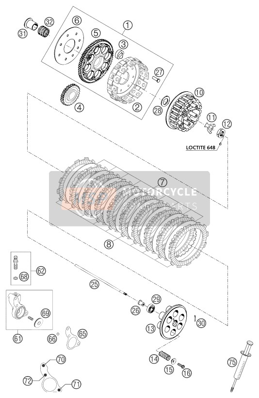 KTM 660 RALLYE FACTORY REPL. Europe 2004 Clutch for a 2004 KTM 660 RALLYE FACTORY REPL. Europe