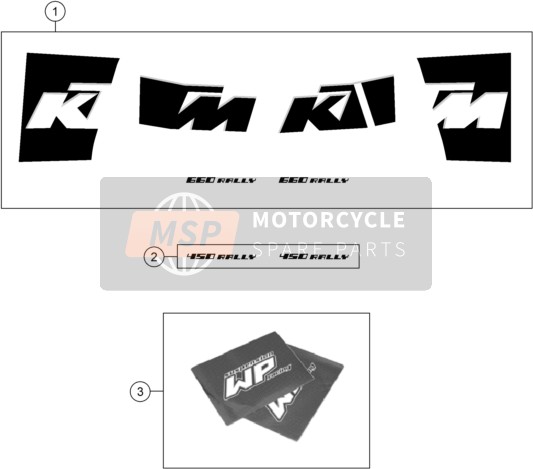 KTM 660 RALLYE FACTORY REPL. Europe 2005 Decal for a 2005 KTM 660 RALLYE FACTORY REPL. Europe