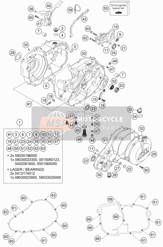 KTM 660 RALLYE FACTORY REPL. Europe 2005 Boîtier moteur pour un 2005 KTM 660 RALLYE FACTORY REPL. Europe