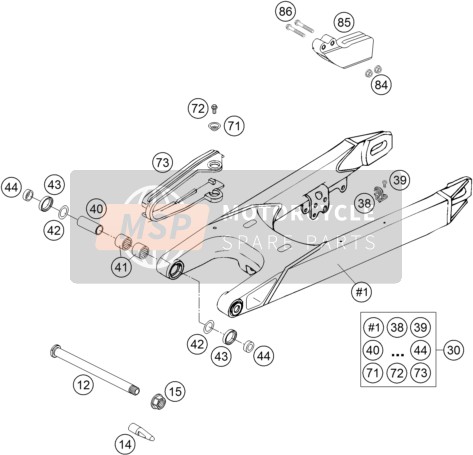 KTM 660 RALLYE FACTORY REPL. Europe 2005 Swing Arm for a 2005 KTM 660 RALLYE FACTORY REPL. Europe