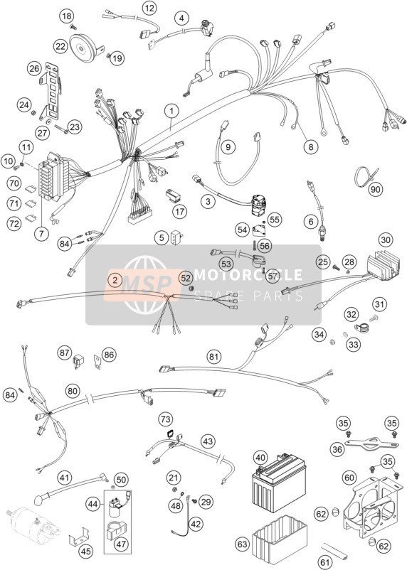 KTM 660 RALLYE FACTORY REPL. Europe 2005 Wiring Harness for a 2005 KTM 660 RALLYE FACTORY REPL. Europe