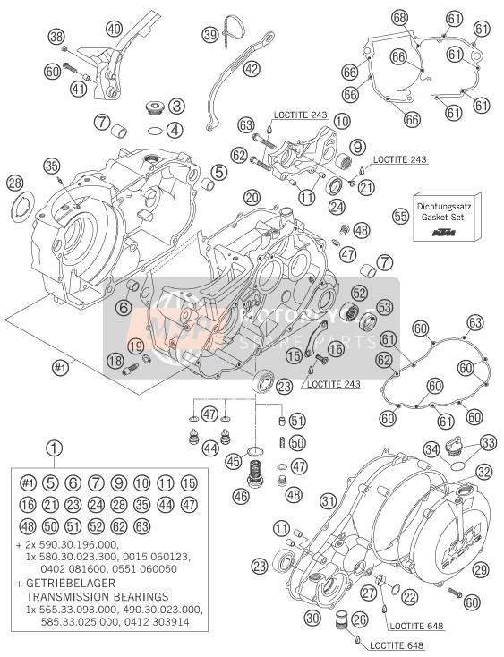 KTM 660 RALLYE FACTORY REPL. Europe 2006 Caja del motor para un 2006 KTM 660 RALLYE FACTORY REPL. Europe