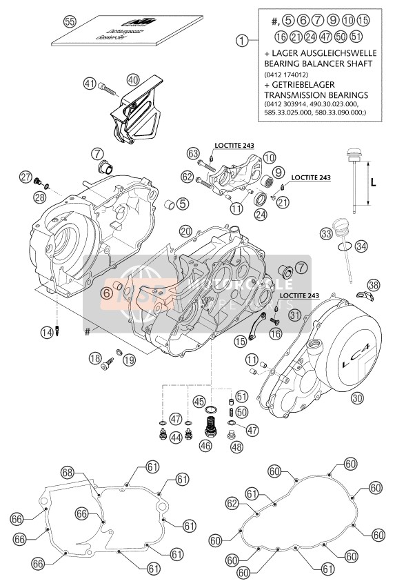 KTM 660 SM FACTORY REPLICA Europe 2002 Engine Case for a 2002 KTM 660 SM FACTORY REPLICA Europe