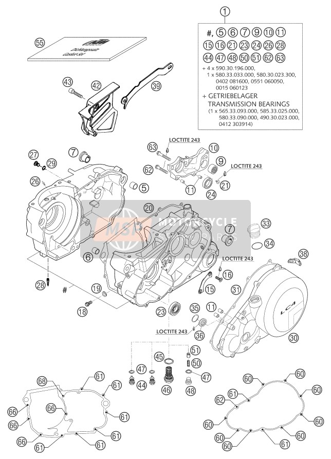 KTM 660 SMC GB 2003 Engine Case for a 2003 KTM 660 SMC GB