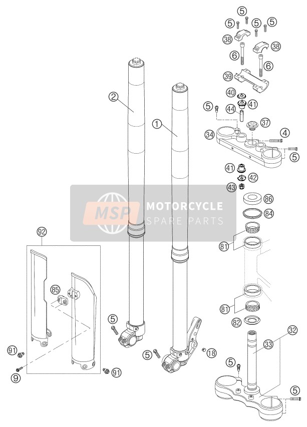 KTM 660 SMC GB 2003 Front Fork, Triple Clamp for a 2003 KTM 660 SMC GB