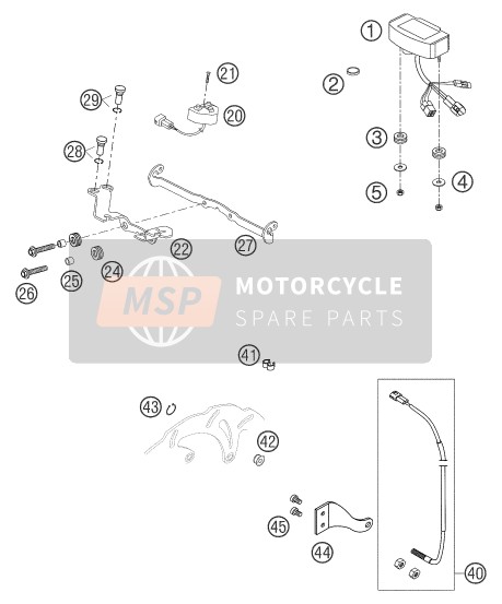 KTM 660 SMC GB 2003 Instruments / Système de verrouillage pour un 2003 KTM 660 SMC GB