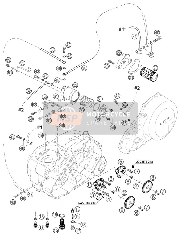 KTM 660 SMC GB 2003 Système de lubrification pour un 2003 KTM 660 SMC GB