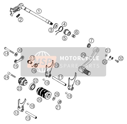 KTM 660 SMC GB 2003 Schakelmechanisme voor een 2003 KTM 660 SMC GB