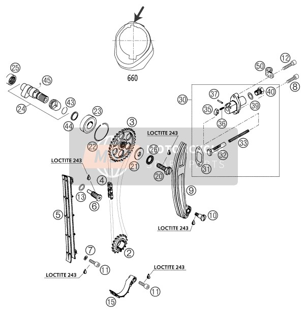 KTM 660 SMC AU, GB 2004 Timing Drive for a 2004 KTM 660 SMC AU, GB