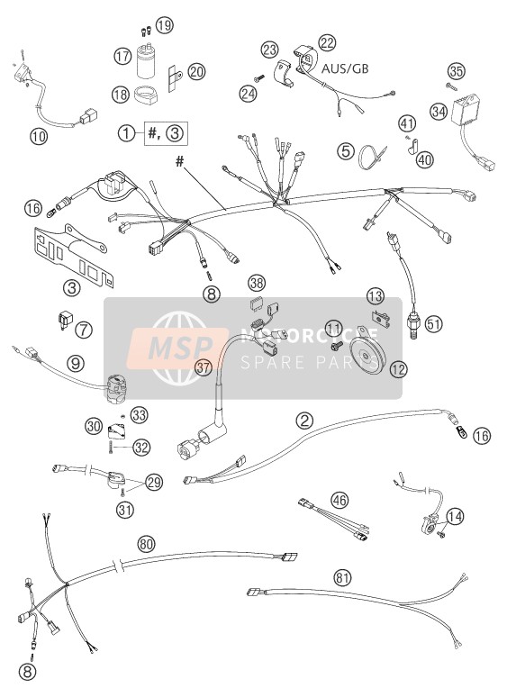 KTM 660 SMC Europe 2004 Wiring Harness for a 2004 KTM 660 SMC Europe