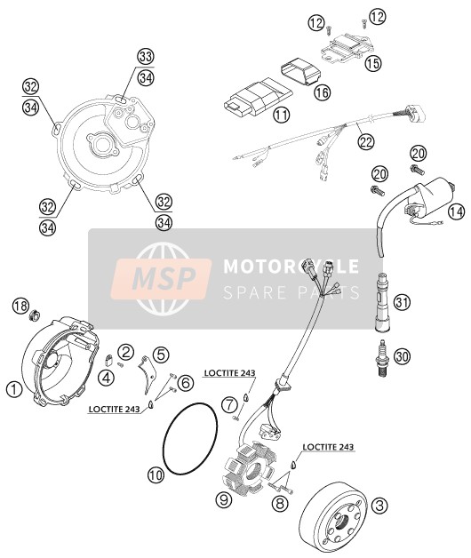 KTM 660 SMC AU, GB 2005 ZÜNDANLAGE für ein 2005 KTM 660 SMC AU, GB