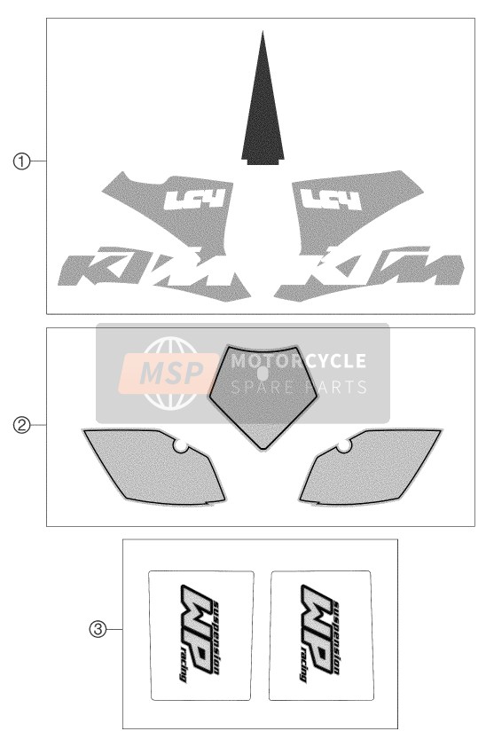 KTM 660 SUPERMOTO FACTORY REPL. Europe 2003 Sticker voor een 2003 KTM 660 SUPERMOTO FACTORY REPL. Europe