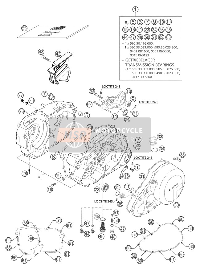 KTM 660 SUPERMOTO FACTORY REPL. Europe 2003 Engine Case for a 2003 KTM 660 SUPERMOTO FACTORY REPL. Europe
