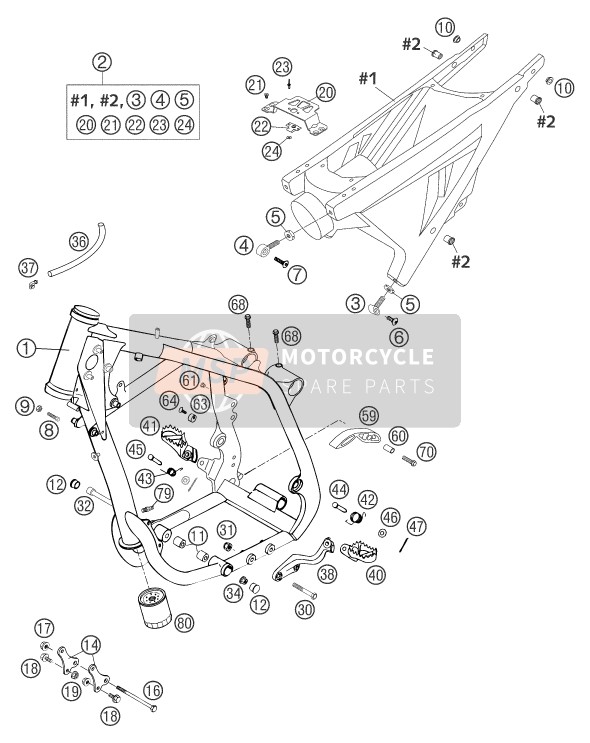 KTM 660 SUPERMOTO FACTORY REPL. Europe 2003 Frame for a 2003 KTM 660 SUPERMOTO FACTORY REPL. Europe