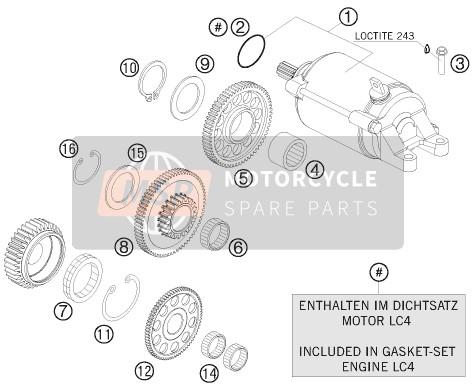 KTM 690 DUKE BLACK AU, GB 2010 Electric Starter for a 2010 KTM 690 DUKE BLACK AU, GB