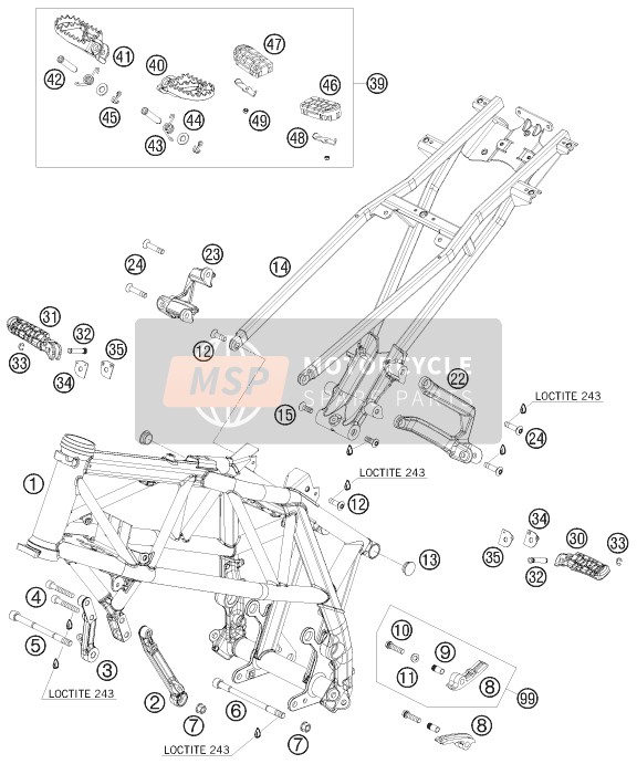 KTM 690 DUKE BLACK Europe 2010 Frame for a 2010 KTM 690 DUKE BLACK Europe