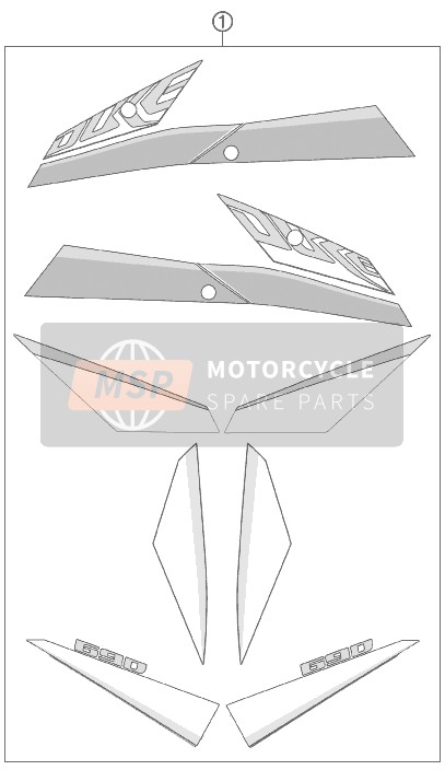 KTM 690 DUKE BLACK Europe 2011 Decalcomania per un 2011 KTM 690 DUKE BLACK Europe