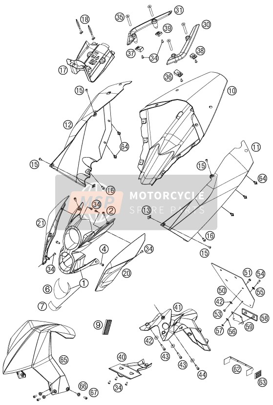 7500804200030E, Sidecover R/s +DECAL Black, KTM, 0