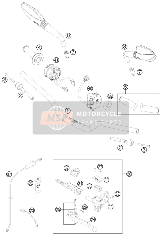 50302038000, Lever Screw Cpl. 125-200 ''98, KTM, 2