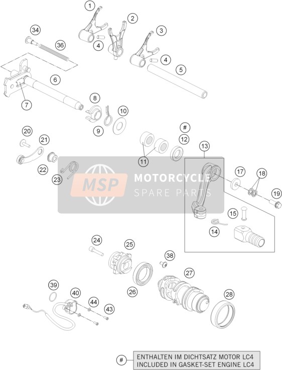 KTM 690 DUKE BLACK Europe 2012 Shifting Mechanism for a 2012 KTM 690 DUKE BLACK Europe