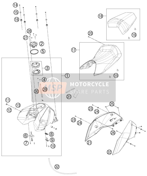 7600805000030, Spoiler L/s Zwart, KTM, 2