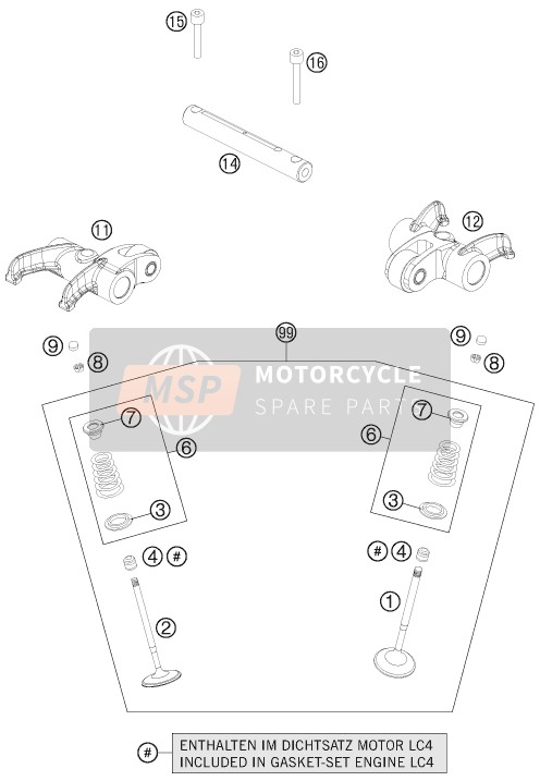 KTM 690 DUKE BLACK AU, GB 2012 Valve Drive for a 2012 KTM 690 DUKE BLACK AU, GB