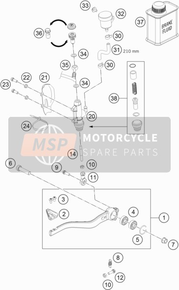 KTM 690 DUKE BLACK ABS Australia 2014 Achterrem aansturing voor een 2014 KTM 690 DUKE BLACK ABS Australia