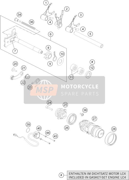 KTM 690 DUKE BLACK ABS Australia 2014 Shifting Mechanism for a 2014 KTM 690 DUKE BLACK ABS Australia