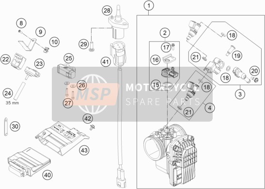 76041013044, Fuel Pipe Connector Cpl., KTM, 0