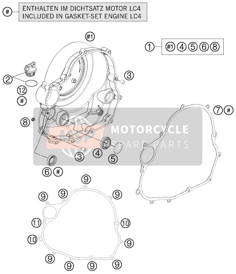 KTM 690 DUKE BLACK ABS Europe 2015 Couvercle d'embrayage pour un 2015 KTM 690 DUKE BLACK ABS Europe