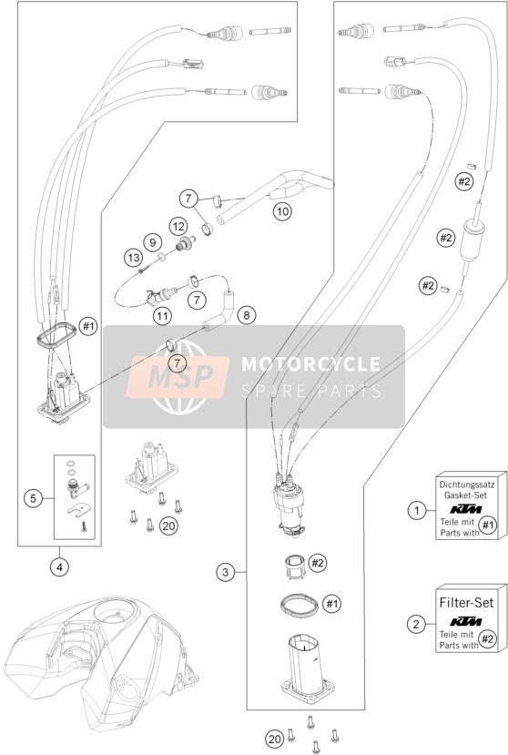 KTM 690 DUKE BLACK ABS USA 2015 Pompe à carburant pour un 2015 KTM 690 DUKE BLACK ABS USA