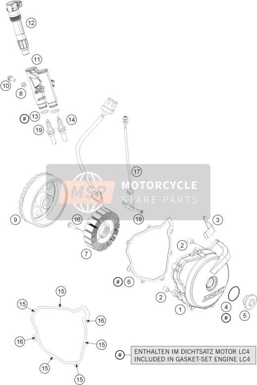 KTM 690 DUKE BLACK ABS USA 2015 Ontbrandingssysteem voor een 2015 KTM 690 DUKE BLACK ABS USA