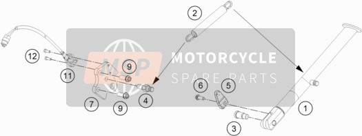 KTM 690 DUKE BLACK ABS USA 2015 Kant / Middenbok voor een 2015 KTM 690 DUKE BLACK ABS USA