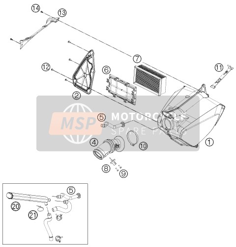 KTM 690 DUKE BLACK ABS CKD Malaysia 2013 Filtre à air pour un 2013 KTM 690 DUKE BLACK ABS CKD Malaysia