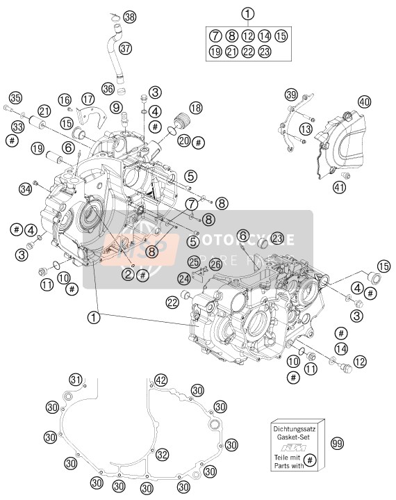 KTM 690 DUKE BLACK ABS CKD Malaysia 2013 Engine Case for a 2013 KTM 690 DUKE BLACK ABS CKD Malaysia