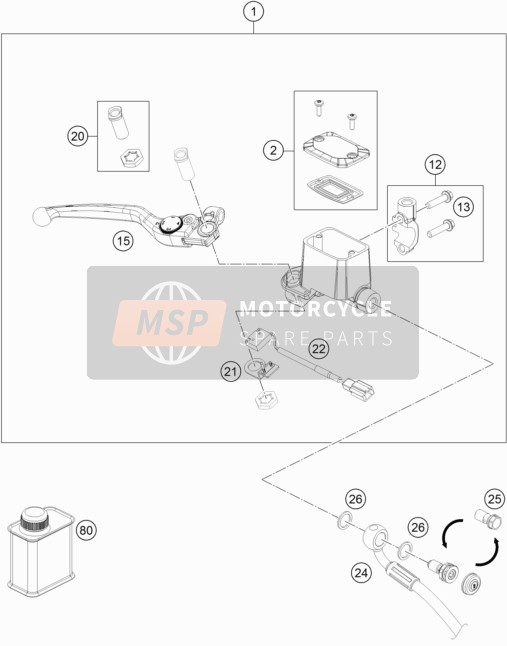 KTM 690 DUKE BLACK ABS CKD Malaysia 2013 Bremssteuerung vorne für ein 2013 KTM 690 DUKE BLACK ABS CKD Malaysia