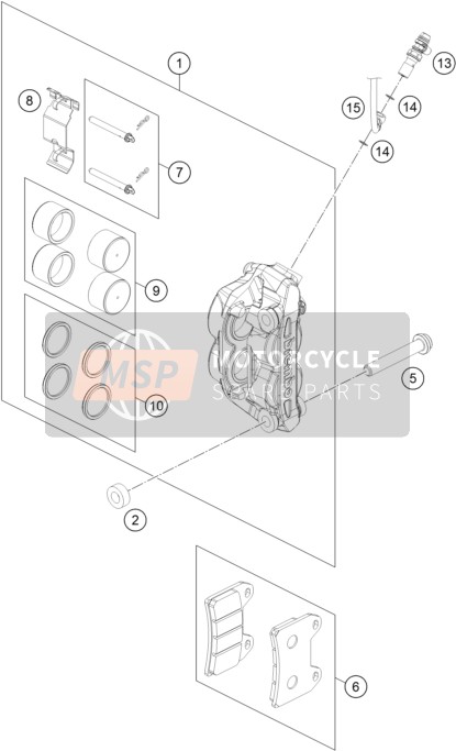 KTM 690 DUKE BLACK CKD Malaysia 2012 Bremssattel vorne für ein 2012 KTM 690 DUKE BLACK CKD Malaysia