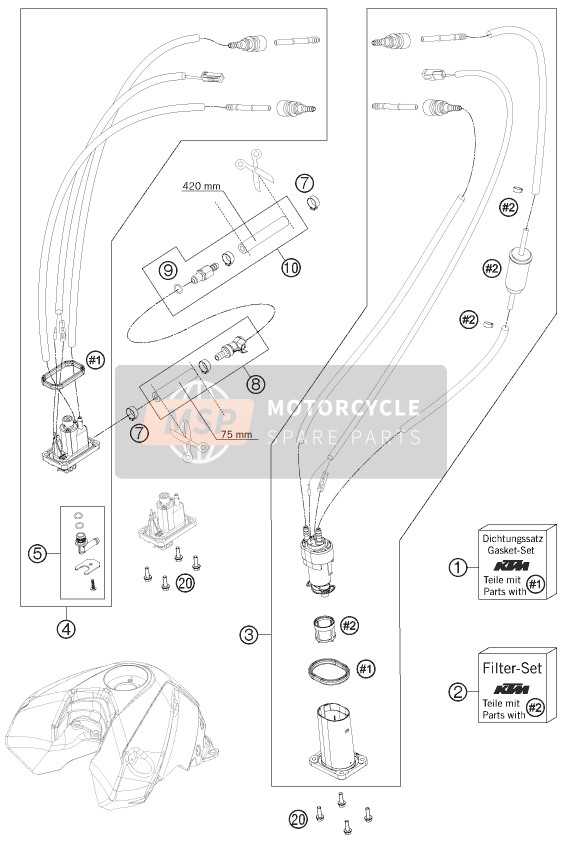 KTM 690 DUKE BLACK CKD Malaysia 2012 Benzine pomp voor een 2012 KTM 690 DUKE BLACK CKD Malaysia