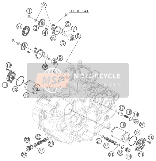 KTM 690 DUKE ORANGE Japan 2008 Système de lubrification pour un 2008 KTM 690 DUKE ORANGE Japan