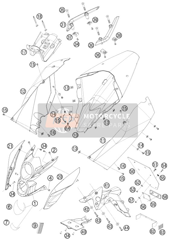 7500804100040C, Side Cover L/S+DECAL BLACK-MET, KTM, 0