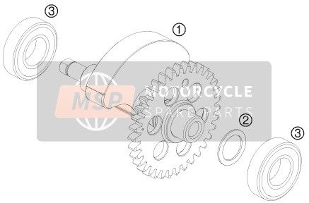 KTM 690 DUKE ORANGE AU, GB 2009 Eje equilibrador para un 2009 KTM 690 DUKE ORANGE AU, GB