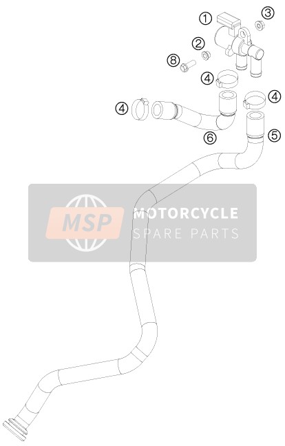 KTM 690 Duke, orange Europe 2009 Système d'air secondaire SAS pour un 2009 KTM 690 Duke, orange Europe